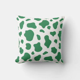 Green Cow Print Decorative Pillow クッション