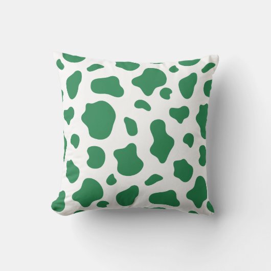 Green Cow Print Decorative Pillow クッション (正面)