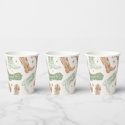 Green Cowboy Boot Paper Cups 紙コップ (複数)