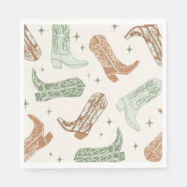 Green Cowboy Boot Party Napkins スタンダードランチョンナプキン