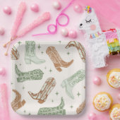 Green Cowboy Boot Party Plates ペーパープレート (パーティー)