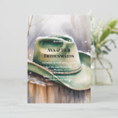 Green Cowboy Hat in Snow Bridesmaids Luncheon  招待状 (スタンド正面)