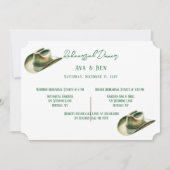 Green Cowboy Hat in Snow Rehearsal Dinner  招待状 (正面)