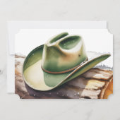 Green Cowboy Hat in Snow Rehearsal Dinner  招待状 (裏面)