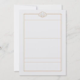 Green & cream Art Deco Style Wedding Invitation 招待状