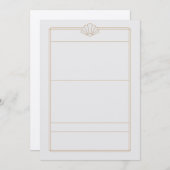 Green & cream Art Deco Style Wedding Invitation 招待状 (正面/裏面)