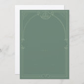 Green & cream Art Deco Style Wedding Invitation 招待状 (正面/裏面)