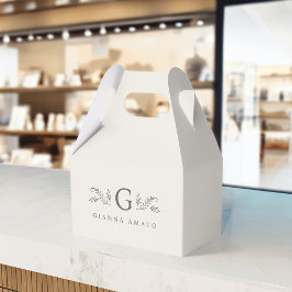 Green & Cream Botanical Monogram & Business Name フェイバーボックス