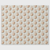 Green Cream Bow Brown Faux Wood Easter Egg  ラッピングペーパー (フラット)