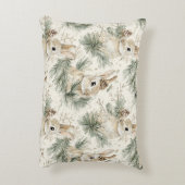 Green Cream Christmas Trees アクセントクッション (裏面(縦))