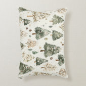 Green Cream Christmas Trees アクセントクッション (正面(垂直))