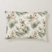 Green Cream Christmas Trees アクセントクッション (裏面)