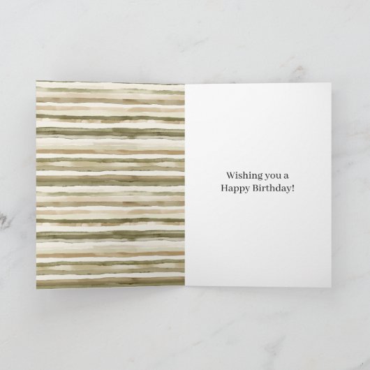 Green Cream Gold Stripes カード (内部)