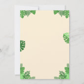 Green Cream Photo Cute Dinosaurs 5th birthday  招待状 (裏面)