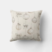 Green Cream Poinsettia Flowers Christmas クッション (裏面)