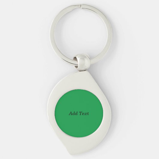 Green Create Your Own Add Text button キーホルダー (正面)