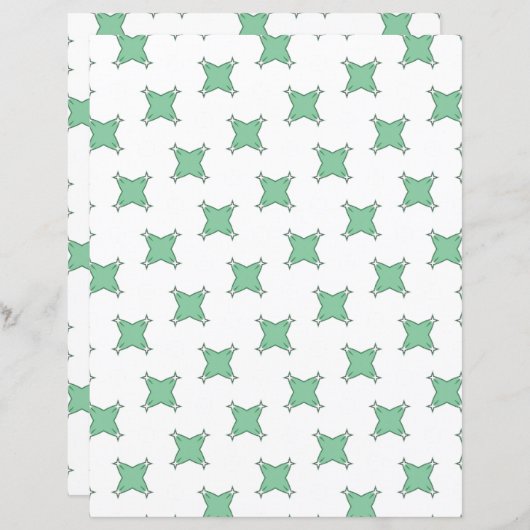 Green Cross star on White Scrapbook Paper (正面/裏面)