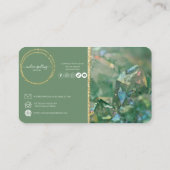 Green Crystal金ゴールドグリッター名刺 名刺 (裏面)