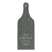 Green | Custom Botanical Your Name's Kitchen カッティングボード (正面)