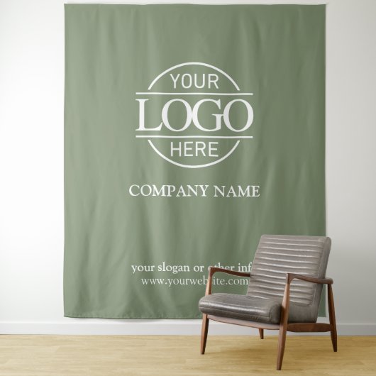 Green Custom Business Logo Trade Show Backdrop タペストリー (インサイチュ)