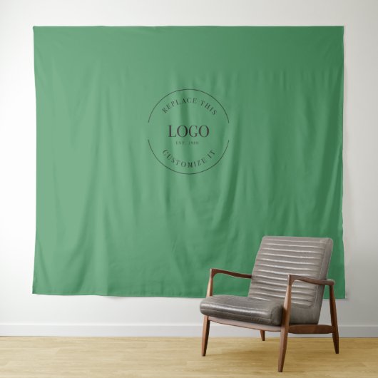 green Custom Logo backdrop Company branding タペストリー (インサイチュ(横))
