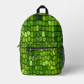 Green Cut Glass Look  プリントバックパック (正面)