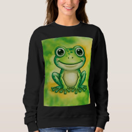 Green cute frog スウェットシャツ