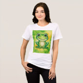 Green cute frog トライブレンドＴシャツ (正面全面)