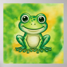Green cute frog
