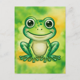 Green cute frog ポストカード
