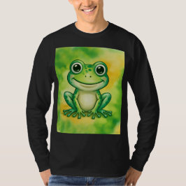 Green cute frog tシャツ