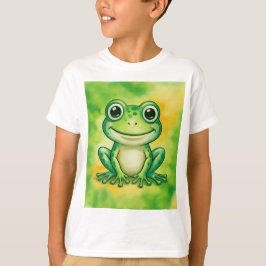 Green cute frog tシャツ