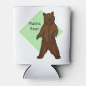 Green Cute Woodland Animal Mama Bear 缶クーラー (正面)