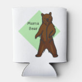 Green Cute Woodland Animal Mama Bear 缶クーラー (裏面)