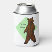 Green Cute Woodland Animal Mama Bear 缶クーラー (缶裏面)
