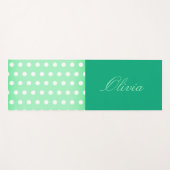 Green-cyan Poka Dot ヨガマット (正面(横))