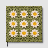 Green Daisy Granny Square Crochet Pattern Floral ゲストブック (正面)