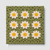 Green Daisy Granny Square Crochet Pattern Floral ゲストブック (正面)