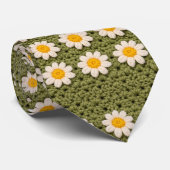 Green Daisy Granny Square Crochet Pattern Floral R ネクタイ (ロール)