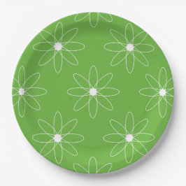 Green Daisy Paper Plate ペーパープレート
