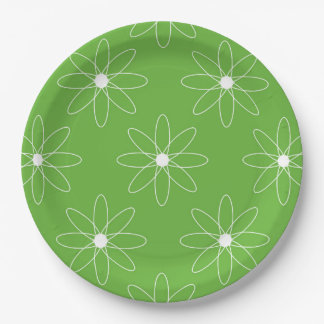 Green Daisy Paper Plate ペーパープレート