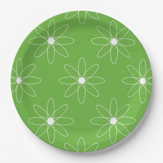 Green Daisy Paper Plate ペーパープレート (正面)