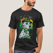 Green Dalmatian shamrock on St Patricks Day Dalmat Tシャツ (正面)