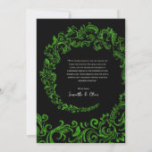Green Damask Wedding Thank You Photo Card サンキューカード (裏面)
