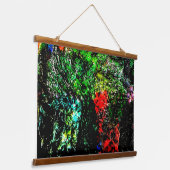 Green dark texture Wood Topped Wall Tapestry,Happy 吊り下げ型タペストリー (傾斜あり)