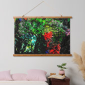 Green dark texture Wood Topped Wall Tapestry,Happy 吊り下げ型タペストリー (寝室)