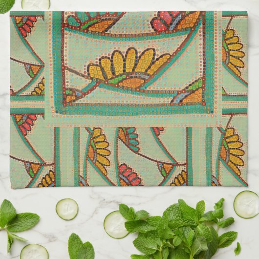 Green Dash Kitchen Towel キッチンタオル (折り畳み)