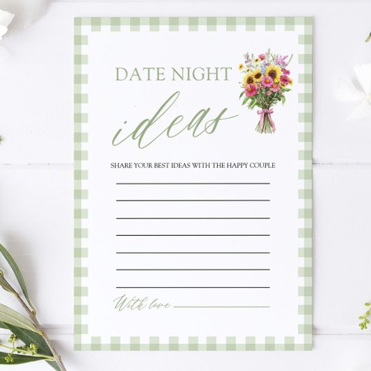 Green Date Night Ideas Bridal Shower Game  招待状