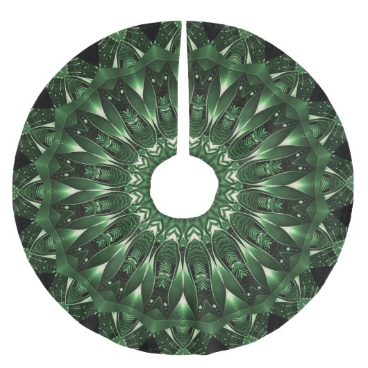 Green Decorative Christmas Tree Skirt ブラッシュドポリエステルツリースカート (正面)