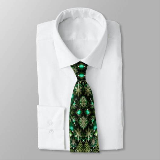Green Decorative Ornaments Holiday Neck Tie ネクタイ (タイ)